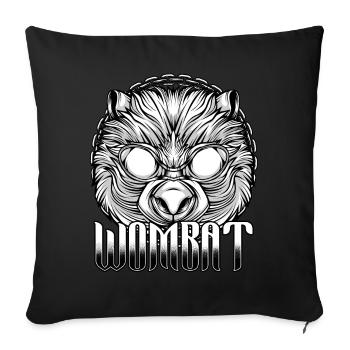 Wombat cool | Lunettes de soleil cadeau animalier - Housse de coussin décorative 45 x 45 cm - noir - Devant