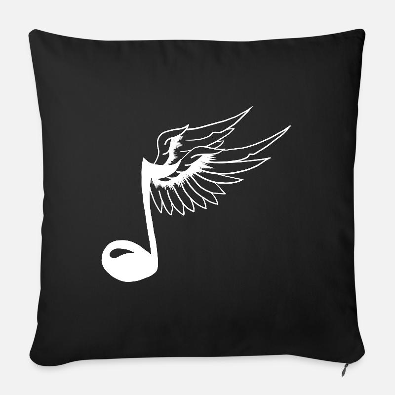 Schöne Note mit Flügeln Musik Symbol Geschenk - Sofakissenbezug 45 x 45 cm - Schwarz