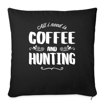 Hunting & Coffee - Sofakissenbezug 45 x 45 cm - Schwarz - Vorne