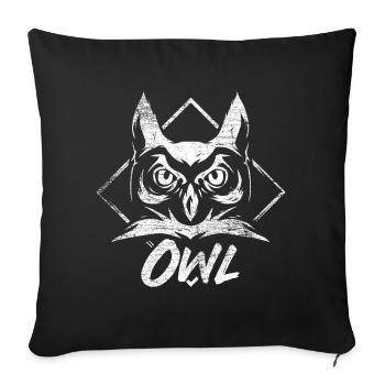 Eule Wald Vogel Nachtaktiv Geschenk - Sofakissenbezug 45 x 45 cm - Schwarz - Vorne