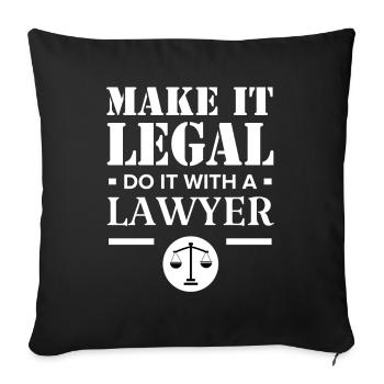 Rechtsanwalt Funny Law Student Rechtsanwalt Advocate Gift - Sofakissenbezug 45 x 45 cm - Schwarz - Vorne
