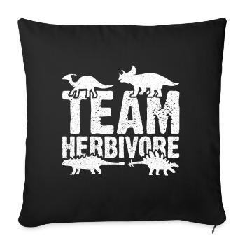 Team Herbivore - Dinasaur - Sofa pillowcase 17,3'' x 17,3'' (45 x 45 cm) - black - Front