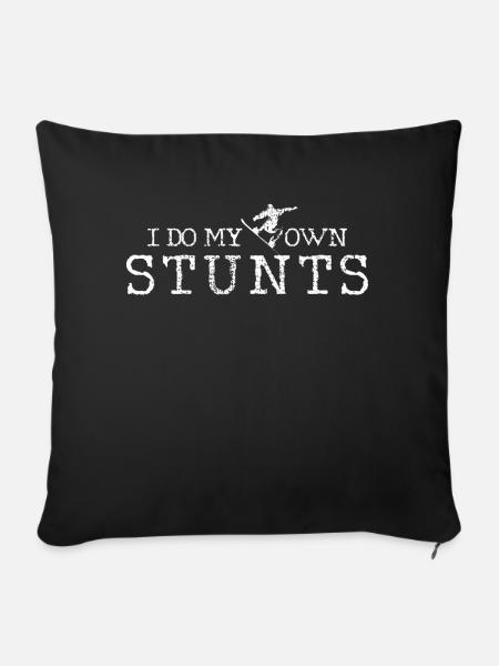 SNOWBOARD STUNTS - Sofakissenbezug 45 x 45 cm - Schwarz