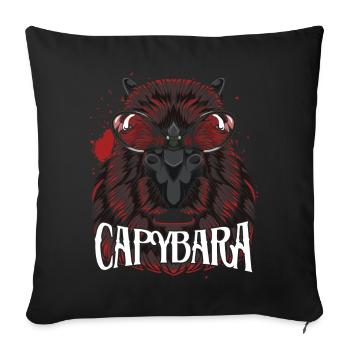 Capybara - Sofakissenbezug 45 x 45 cm - Schwarz - Vorne