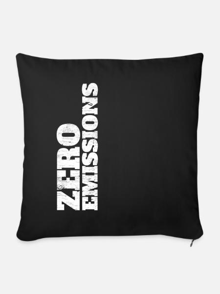 Zero Emissions / elektrisch fahren / Elektroauto - Sofakissenbezug 45 x 45 cm - Schwarz
