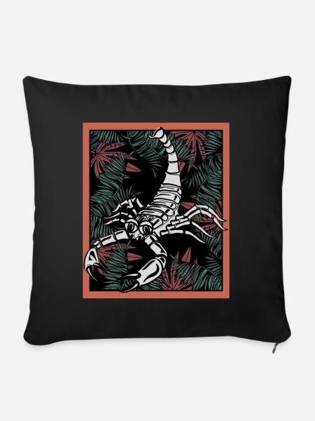 Stacheliger Skorpionfarn Dschungel - Sofakissenbezug 45 x 45 cm - Schwarz