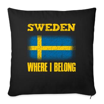 Schweden - Sofakissenbezug 45 x 45 cm - Schwarz - Vorne