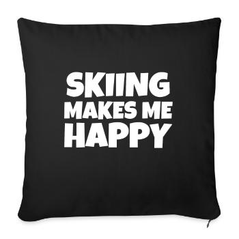 skier - Sofa pillowcase 17,3'' x 17,3'' (45 x 45 cm) - black - Front