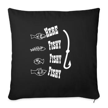 PÊCHE, PÊCHE PÊCHE, ICI FISHY FICHY ... - Housse de coussin décorative 45 x 45 cm - noir - Devant