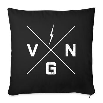 Vegan Power Protein - Sofa pillowcase 17,3'' x 17,3'' (45 x 45 cm) - black - Front