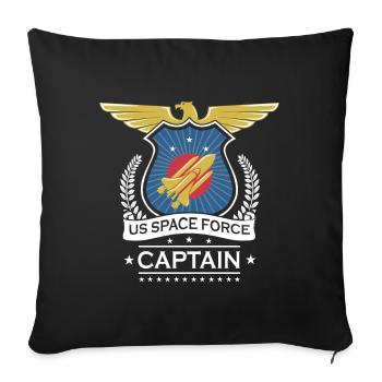 Membre de l'équipage US Space Force Art for Spaceship - Housse de coussin décorative 45 x 45 cm - noir - Devant