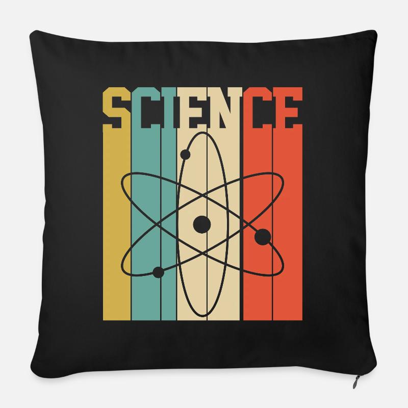 SCIENCE ATOM ELEMENT - Sofa pillowcase 17,3'' x 17,3'' (45 x 45 cm) - black