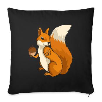 Eichhörnchen Nager Nagetier Waldbewohner Geschenk - Sofakissenbezug 45 x 45 cm - Schwarz - Vorne