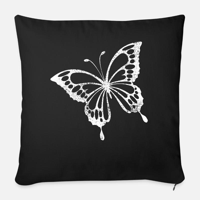 Schmetterling - Sofakissenbezug 45 x 45 cm - Schwarz