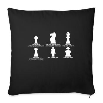 Schach - Sofakissenbezug 45 x 45 cm - Schwarz - Vorne