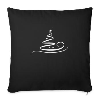 Christmas tree Christmas tree Christmas fir tree - Sofa pillowcase 17,3'' x 17,3'' (45 x 45 cm) - black - Front