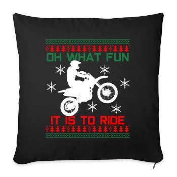 Motocross Christmas design - Sofa pillowcase 17,3'' x 17,3'' (45 x 45 cm) - black - Front