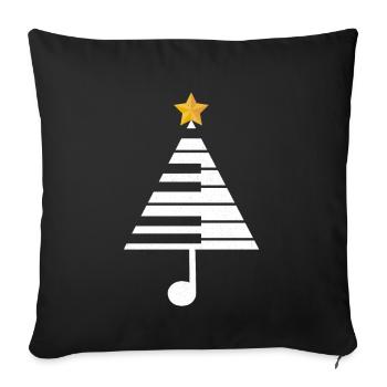 Piano Noël - Housse de coussin décorative 45 x 45 cm - noir - Devant