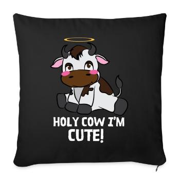 Art de la vache pour éleveur de bétail - Housse de coussin décorative 45 x 45 cm - noir - Devant