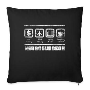Neurosurgeon Brain Neurosurgery Doctor - Sofa pillowcase 17,3'' x 17,3'' (45 x 45 cm) - black - Front