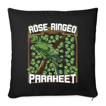 perroquet - Housse de coussin décorative 45 x 45 cm - noir - Devant