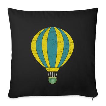 Ballon à air chaud cadeau gaz panier - Housse de coussin décorative 45 x 45 cm - noir - Devant