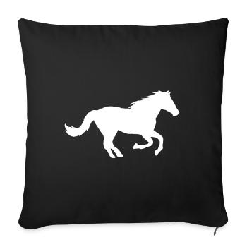 cheval - Housse de coussin décorative 45 x 45 cm - noir - Devant