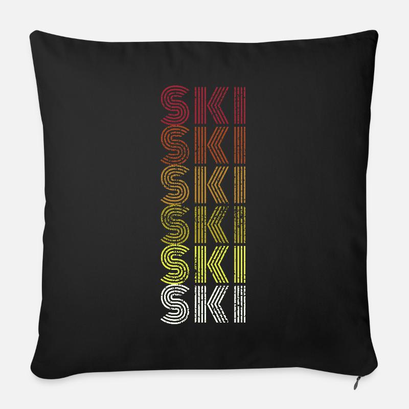SKI SKI SKI - Sofakissenbezug 45 x 45 cm - Schwarz