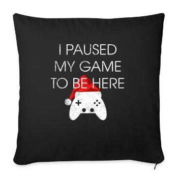 Christmas gaming - Sofa pillowcase 17,3'' x 17,3'' (45 x 45 cm) - black - Front