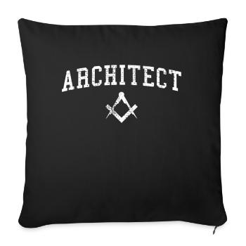 ARCHITECTE - Housse de coussin décorative 45 x 45 cm - noir - Devant