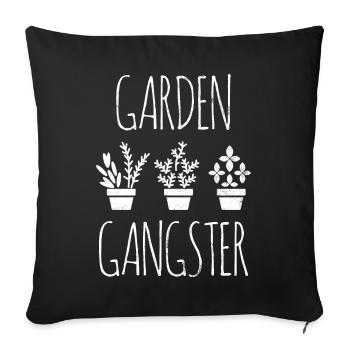 Funny garden gangster - Sofa pillowcase 17,3'' x 17,3'' (45 x 45 cm) - black - Front