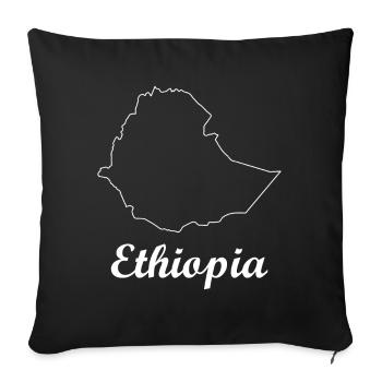 Ethiopia Ethiopia Map Map - Sofa pillowcase 17,3'' x 17,3'' (45 x 45 cm) - black - Front