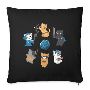 Roleplay board game Cats Cat - Sofa pillowcase 17,3'' x 17,3'' (45 x 45 cm) - black - Front