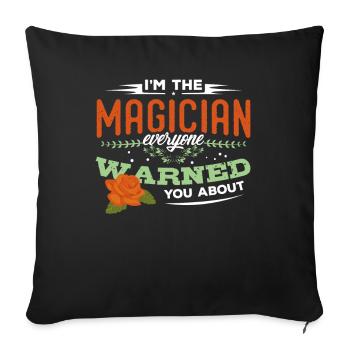 Magiciens Magicien Magicien Magicien Cadeau de sorcellerie - Housse de coussin décorative 45 x 45 cm - noir - Devant