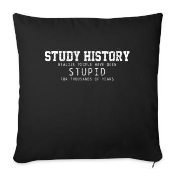 Enseignant en histoire - Housse de coussin décorative 45 x 45 cm - noir - Devant