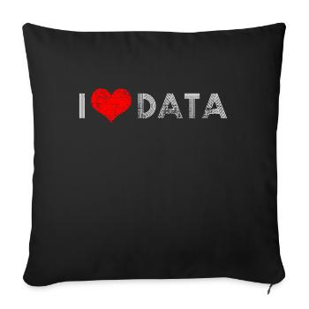 Computer Science Mathematics Data Statistics - Sofa pillowcase 17,3'' x 17,3'' (45 x 45 cm) - black - Front