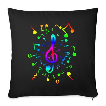 Notenschlüssel Singen Instrument spielen Geschenk - Sofakissenbezug 45 x 45 cm - Schwarz - Vorne