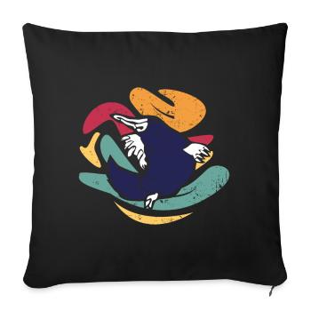 Marin marin ornithorynque ornithorynque - Housse de coussin décorative 45 x 45 cm - noir - Devant