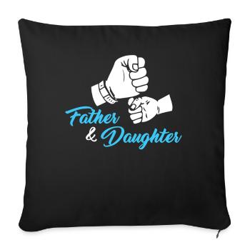 Bronntanas Athair agus Iníon Love Hands - Sofa pillowcase 17,3'' x 17,3'' (45 x 45 cm) - black - Front