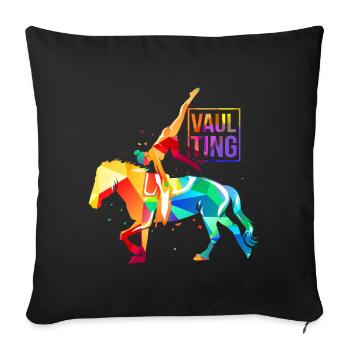 Horse vaulting - Sofa pillowcase 17,3'' x 17,3'' (45 x 45 cm) - black - Front