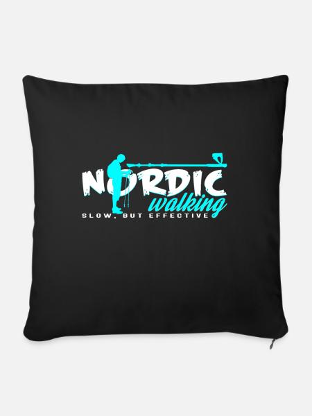Nordic Walking - Sofakissenbezug 45 x 45 cm - Schwarz