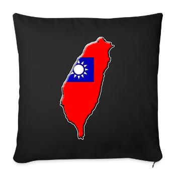 Taiwan flag map - Sofa pillowcase 17,3'' x 17,3'' (45 x 45 cm) - black - Front