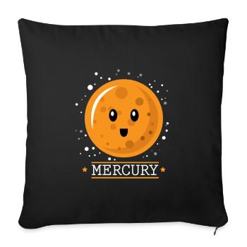 Mercury gift planet - Sofa pillowcase 17,3'' x 17,3'' (45 x 45 cm) - black - Front