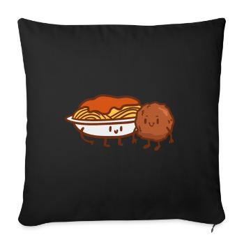 Spaghetti Pasta - Sofakissenbezug 45 x 45 cm - Schwarz - Vorne