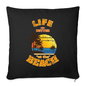 surfing - Sofa pillowcase 17,3'' x 17,3'' (45 x 45 cm) - black - Front