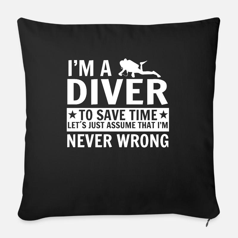 diving - Sofa pillowcase 17,3'' x 17,3'' (45 x 45 cm) - black