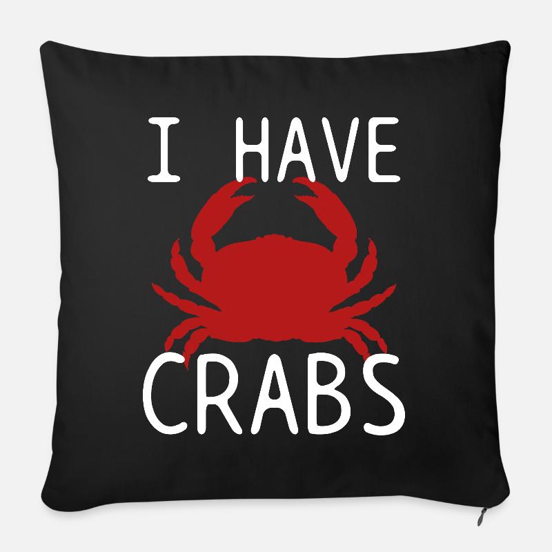Krabbe Aquarium Krabben - Sofakissenbezug 45 x 45 cm - Schwarz