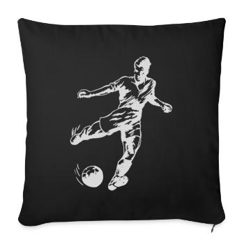 football - Housse de coussin décorative 45 x 45 cm - noir - Devant