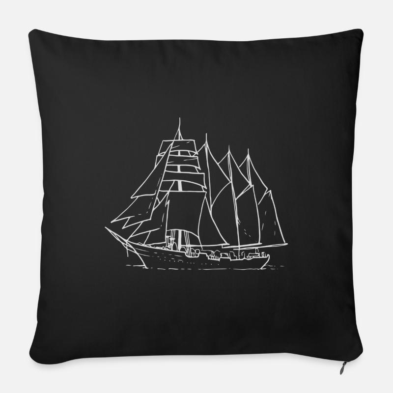 Schiff - Sofakissenbezug 45 x 45 cm - Schwarz