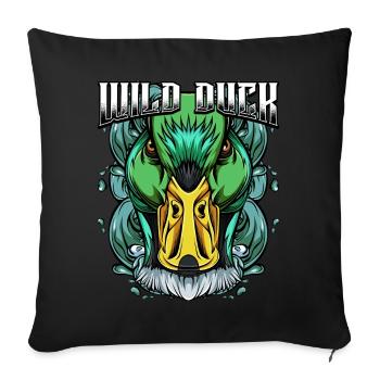 Canard sauvage moderne | Idée de cadeau animal oiseau à la mode - Housse de coussin décorative 45 x 45 cm - noir - Devant